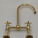 Unlacquered Brass Ball Center Kitchen Faucet kitchen faucet for kitchen sinks, prep sinks, bridge faucet layouts, and farmhouse kitchens - view 2