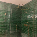 Unlacquered Brass Curved Shower System Shower Systems product photo
