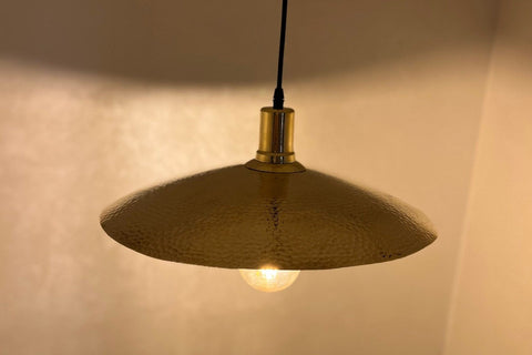 Unlacquered Brass Dome Pendant Light — Moroccan Shadow Ceiling Lamp Pendant Lighting product photo