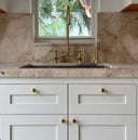 Unlacquered Brass Kitchen Faucet - Bridge V home decor accent for entryways, bathrooms, kitchens, shelves, and warm artisan interiors - view 1