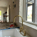 Unlacquered Brass Kitchen Faucet - Bridge V Kitchen Faucets detail view 2