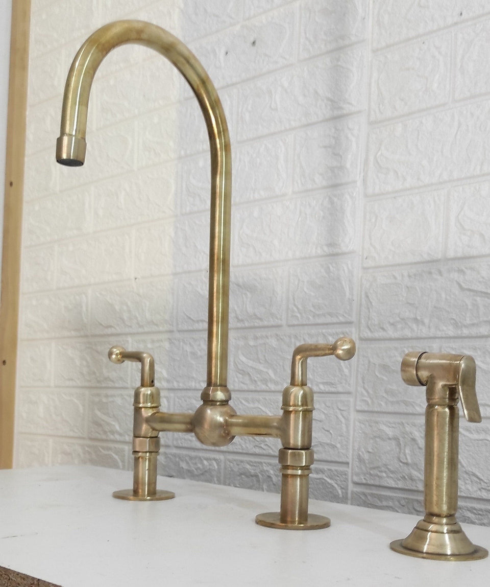 Unlacquered Brass Kitchen Faucet Lever Handles Kitchen Faucets product photo