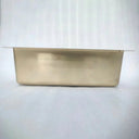 Unlacquered brass single bowl sink – top-down view showing bowl dimensions