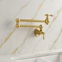 Unlacquered Brass Pot Filler – Solid Brass Wall Mount Faucet Kitchen Faucets product photo