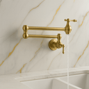 Unlacquered Brass Pot Filler – Solid Brass Wall Mount Faucet Kitchen Faucets detail view 3