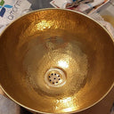 Unlacquered Brass Round Vessel Sink home decor accent for entryways, bathrooms, kitchens, shelves, and warm artisan interiors - view 3