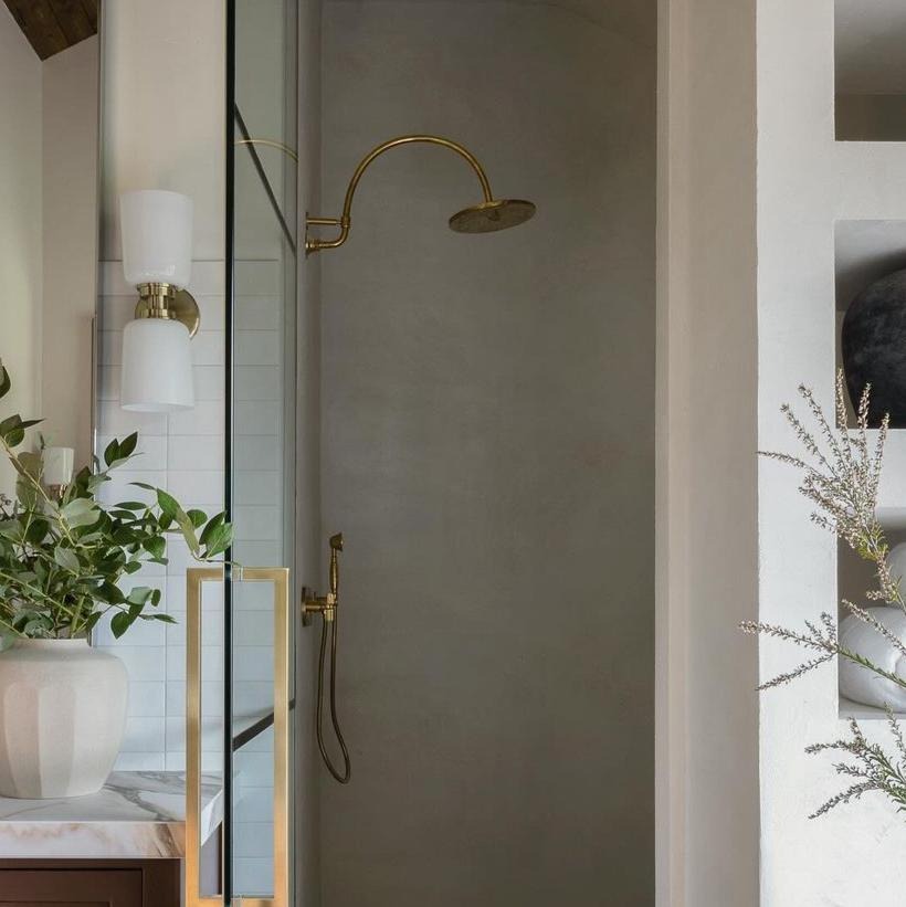 Unlacquered Brass Shower System home decor accent for entryways, bathrooms, kitchens, shelves, and warm artisan interiors - view 1