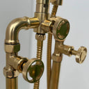 Unlacquered Brass Tub filler Faucet With Wheel Handle home decor accent for entryways, bathrooms, kitchens, shelves, and warm artisan interiors - view 4