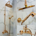 Handmade Copper Shower System – Luxury Rainfall Shower Fixture home decor accent for entryways, bathrooms, kitchens, shelves, and warm artisan interiors - view 2