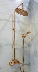 Handmade Copper Shower System – Luxury Rainfall Shower Fixture Shower Systems detail view 3