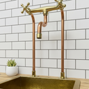 Unlacquered Brass and Copper Kitchen Faucet home decor accent for entryways, bathrooms, kitchens, shelves, and warm artisan interiors - view 3