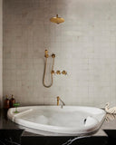 Unlacquered Brass Shower Set — Faucet, Handheld & Rainfall Head Shower Systems detail view 2