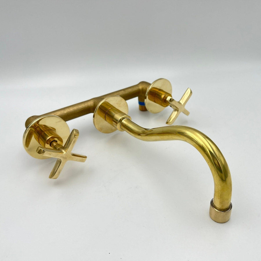 Curved Wall Mount Faucet With Valve home decor accent for entryways, bathrooms, kitchens, shelves, and warm artisan interiors - view 1